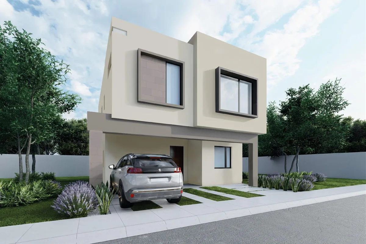 Fachada de la casa modelo Varsovia de 221 m2 en Morin 9909