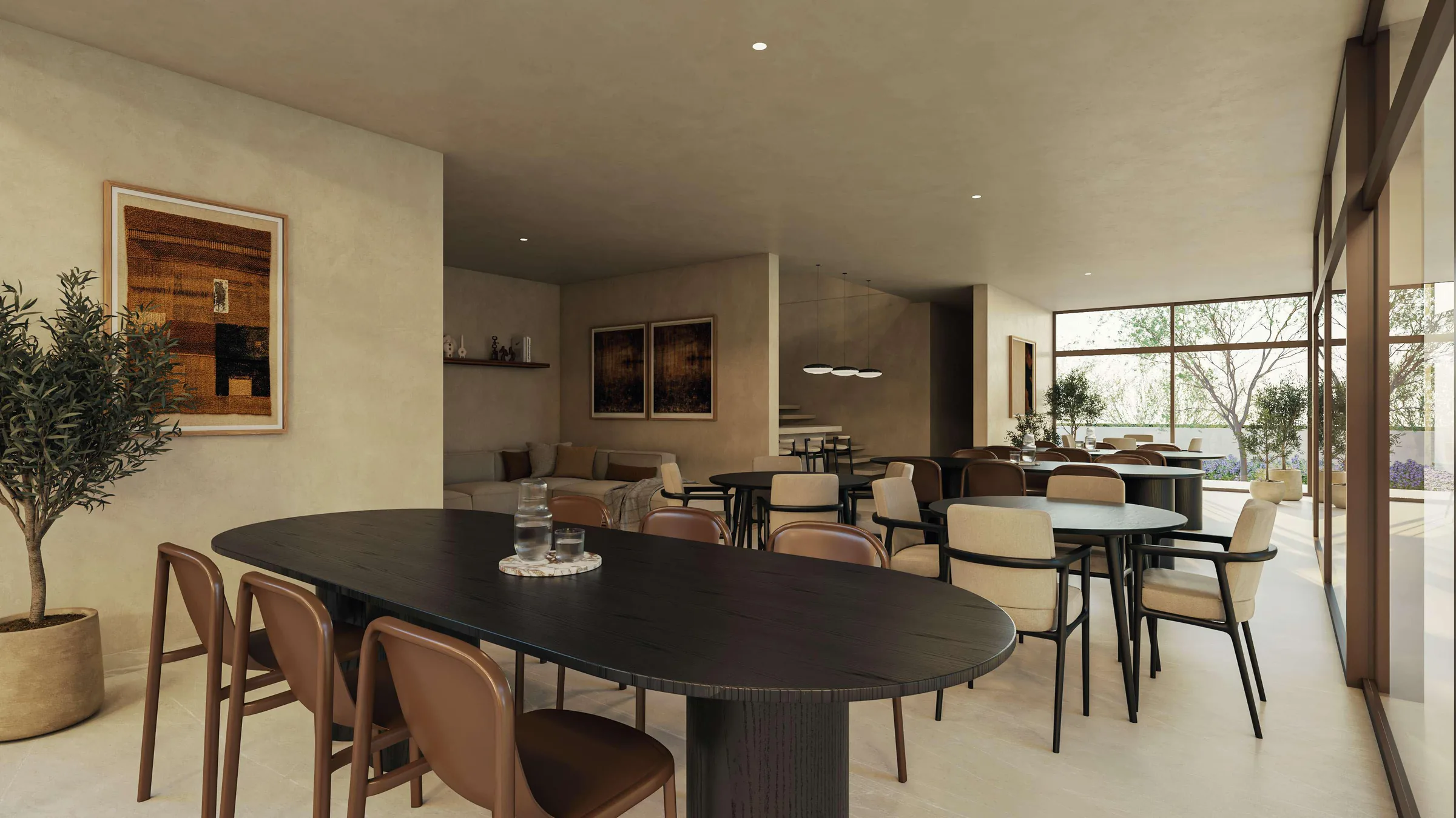 Interior de la casa club de Morin Towers