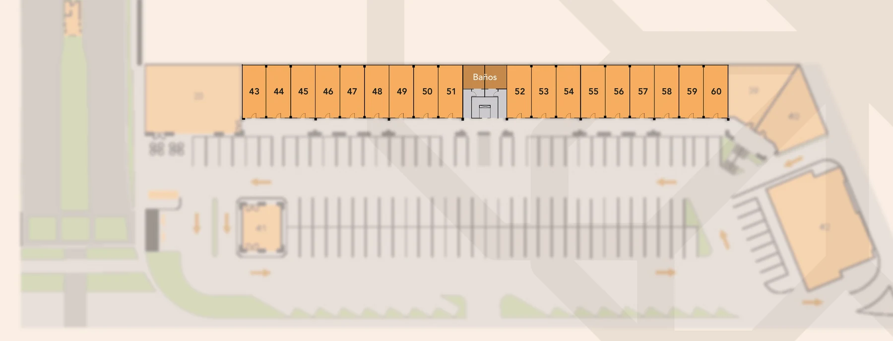 Plano de los locales de planta alta de la Etapa II de Morin Comercial